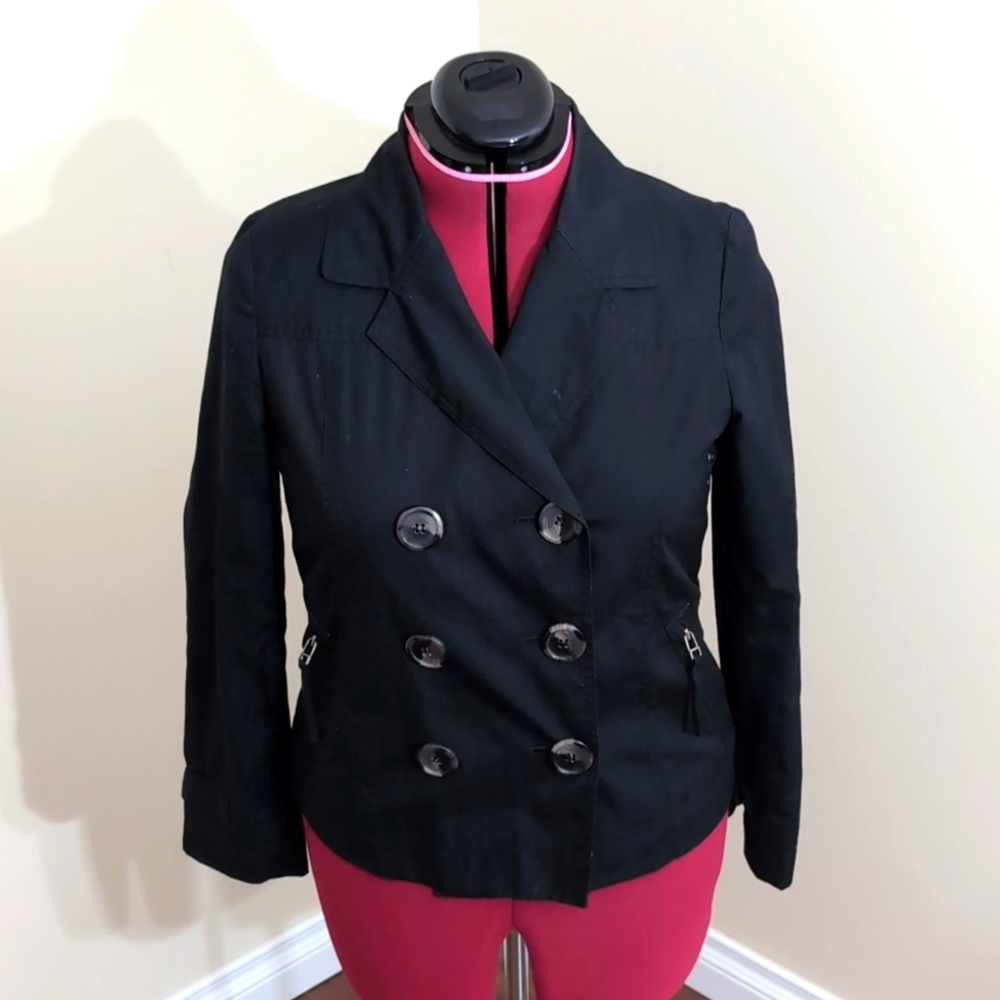 Jones New York Sport| Doubled Breasted Black Button up Jacket